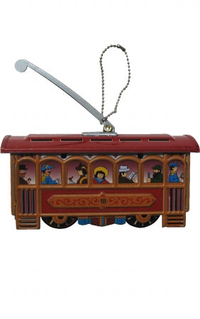 Collectible Tin Cable Car Ornament