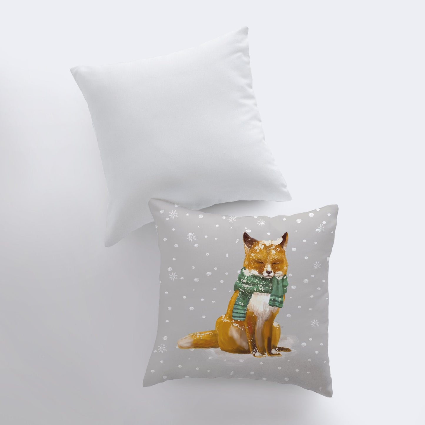 Christmas Fox Throw Pillow Cover