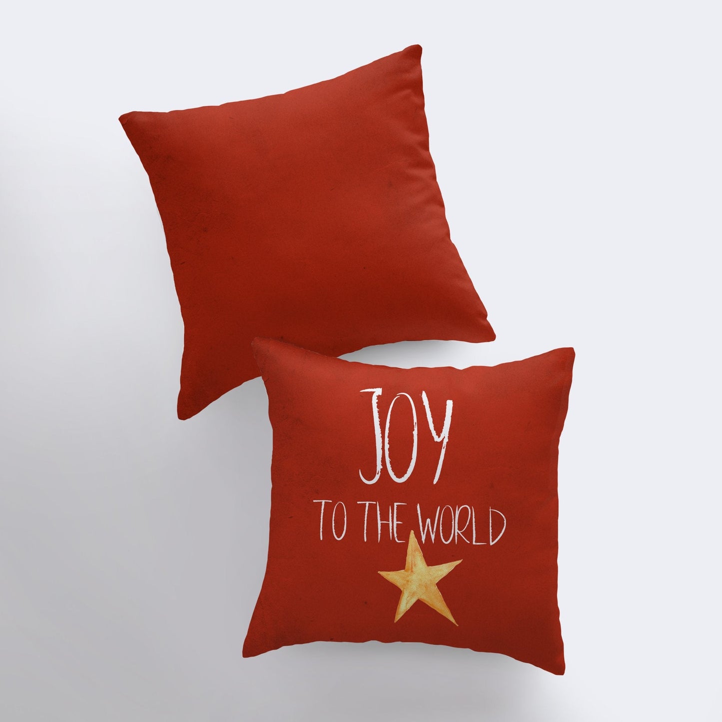Joy to the World Red Throw Pillow Cover