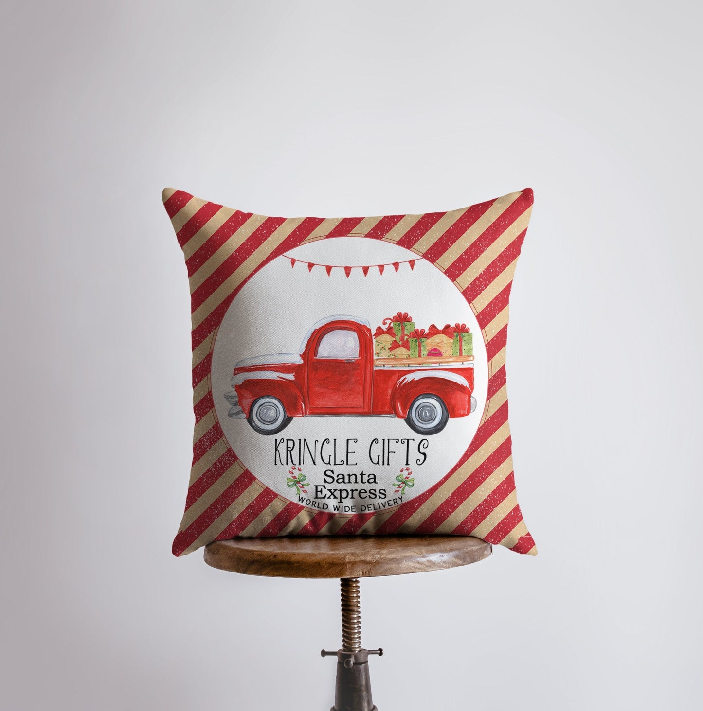 Santa Express Throw Pillow Cover