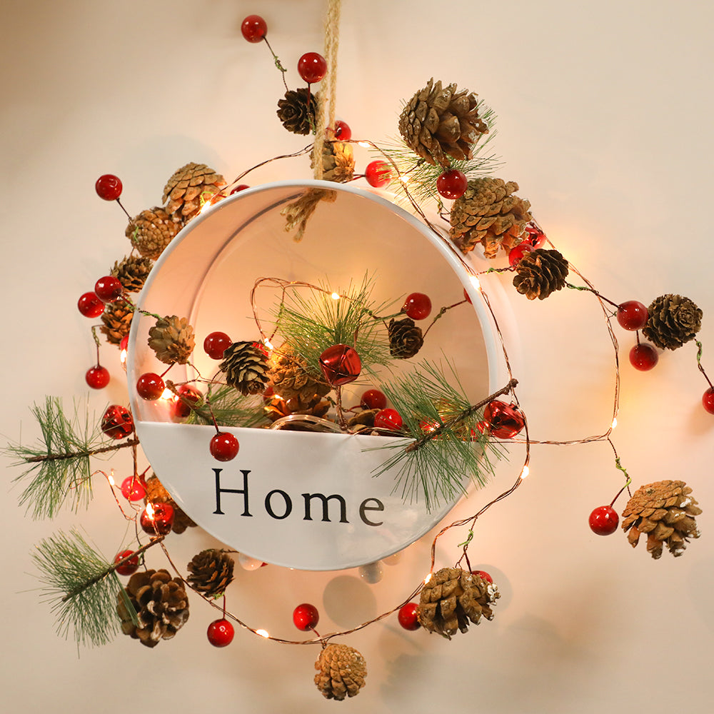 6.56FT LED Pine Cone & Needle Christmas String Lights