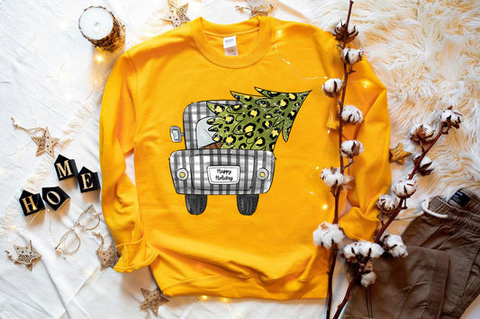Christmas Tree On Truck Sweatshirt