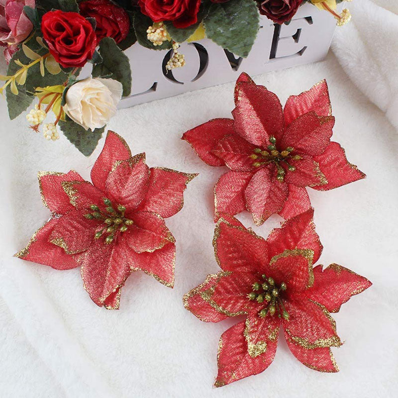 10pcs Artificial Flowers, RED
