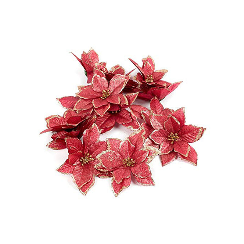 10pcs Artificial Flowers, RED