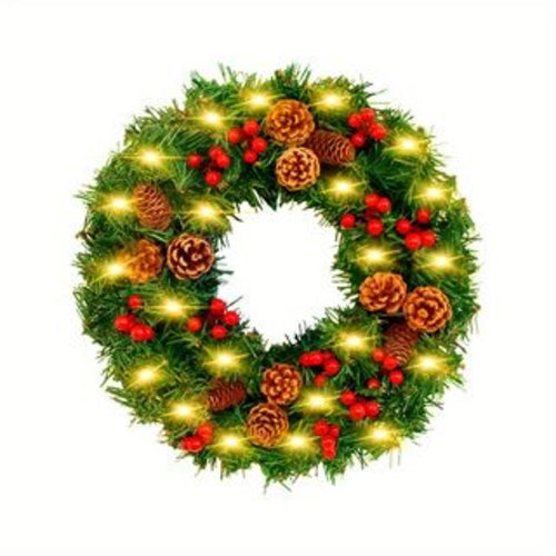 Artificial 24 Inch Prelit LED Christmas Wreath