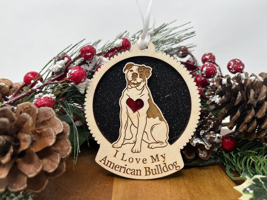 American Bulldog Ornament
