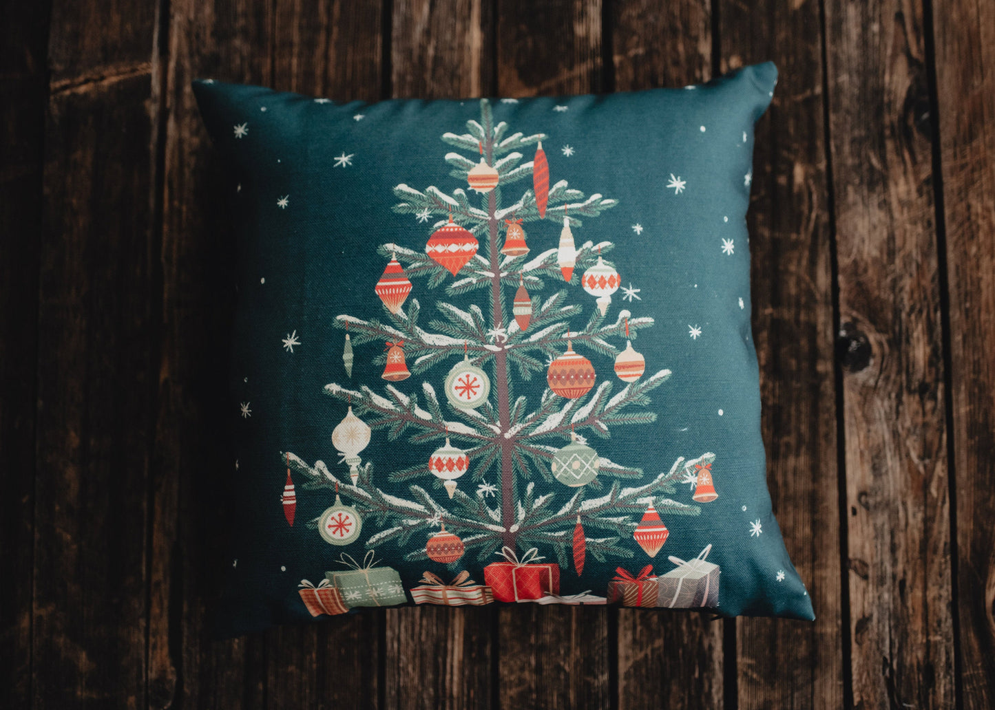 Nordic Pine Christmas Throw Pillow Cover