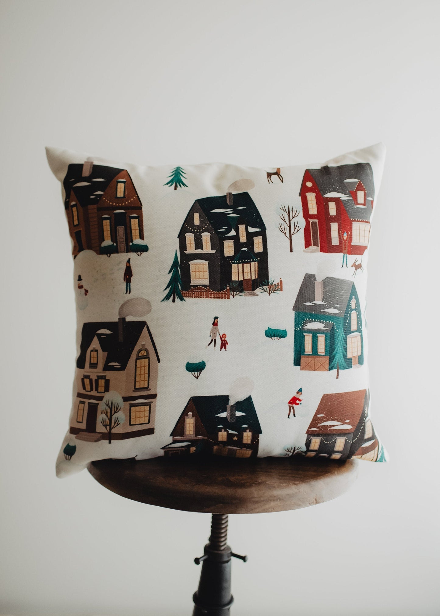 Christmas Village Throw Pillow Cover