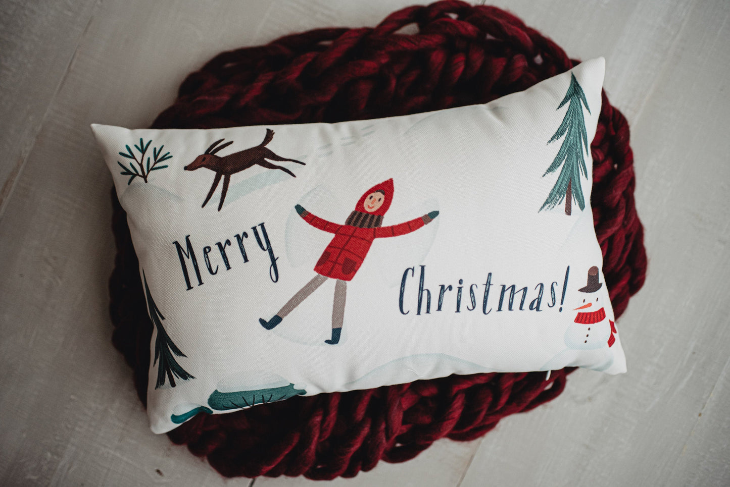 Christmas Village Throw Pillow Cover