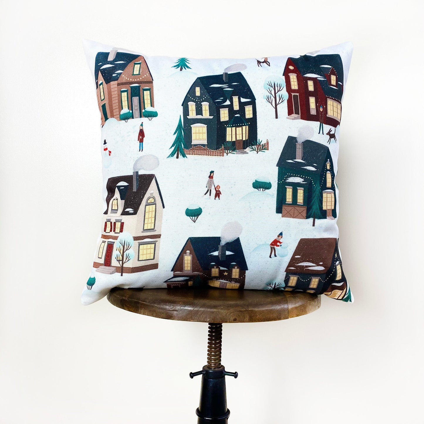Christmas Village Throw Pillow Cover