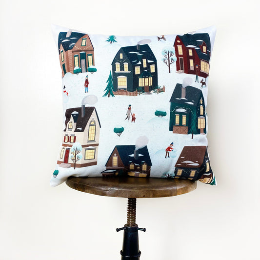 Christmas Village Throw Pillow Cover