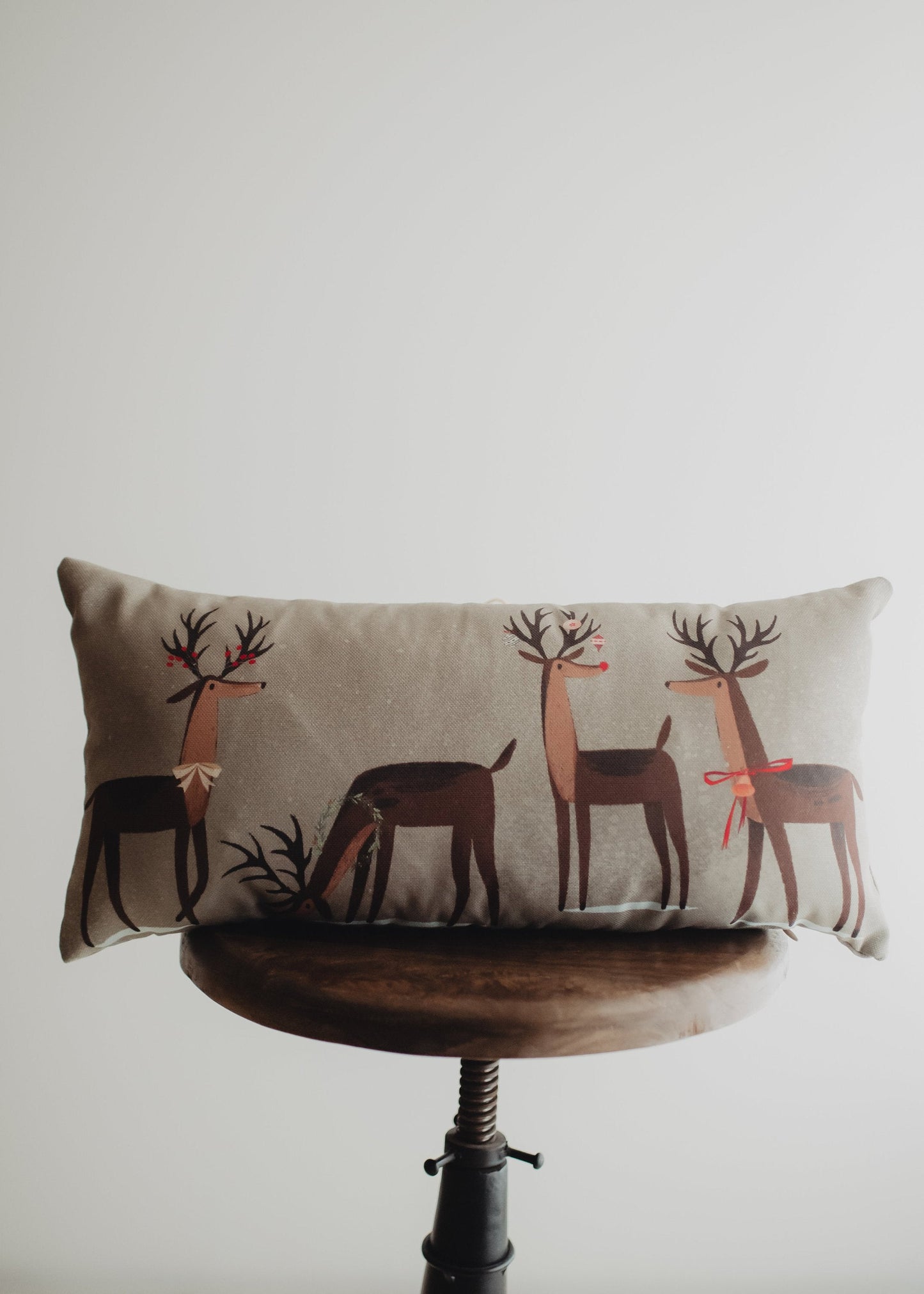 Christmas Reindeer Throw Pillow Cover