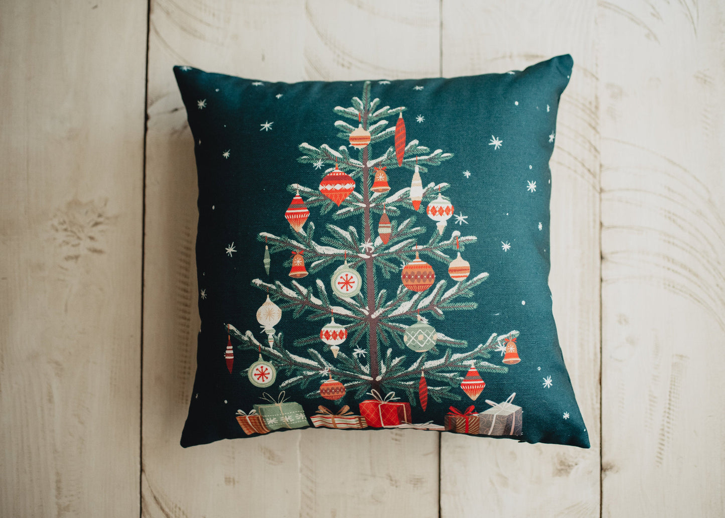Nordic Pine Christmas Throw Pillow Cover