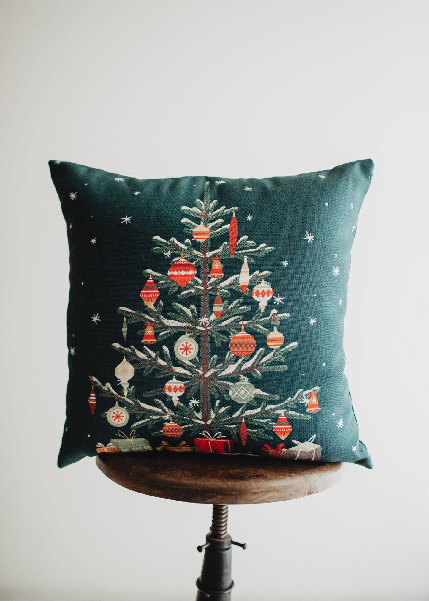 Nordic Pine Christmas Throw Pillow Cover
