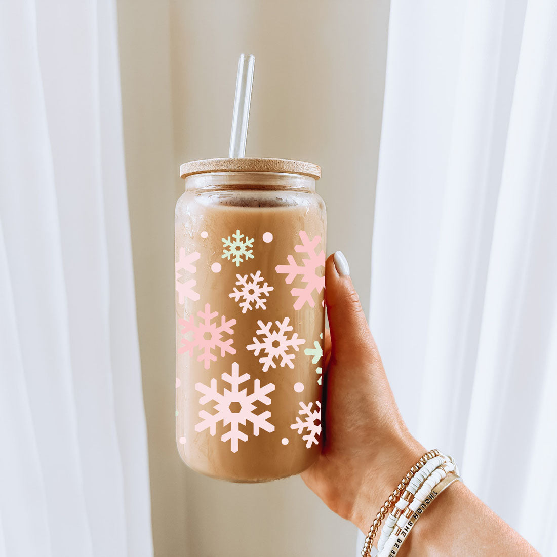 Pastel Snowflakes Tumbler 17oz